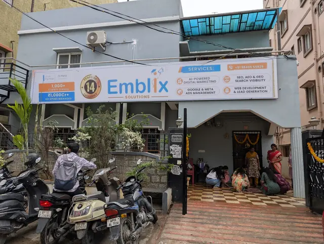 Emblix Academy building and signboard in Hyderabad